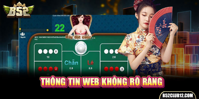 Thông tin web không rõ ràng